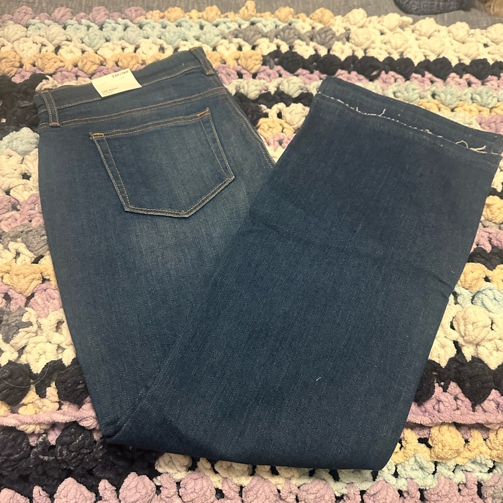 LOFT Mid Rise Boot Cut Jeans - Dark Blue - Picture 2 of 4